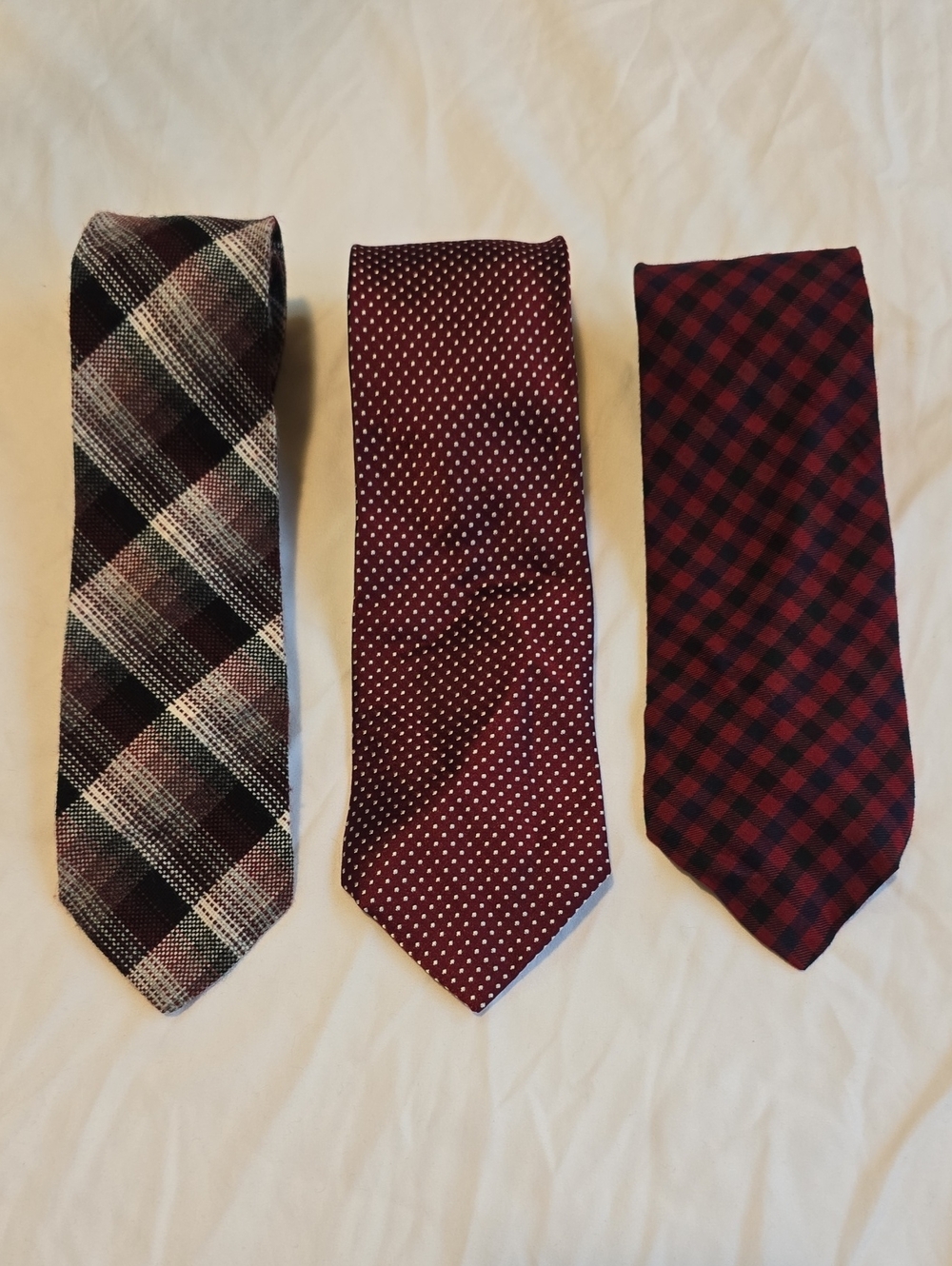GAP Men's Burgundy and Black Patterned Tie Trio